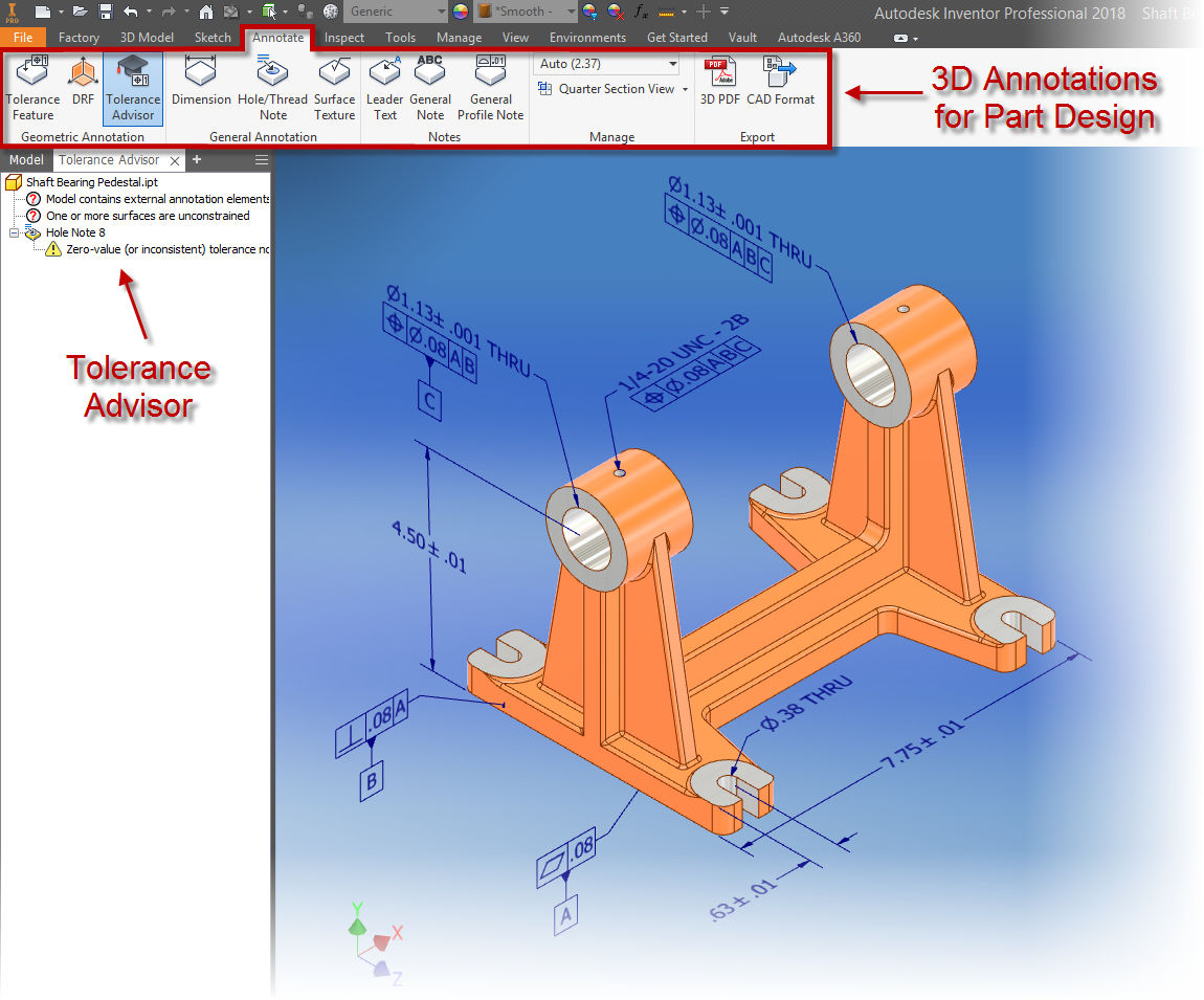 GD&T Advisor in Autodesk software