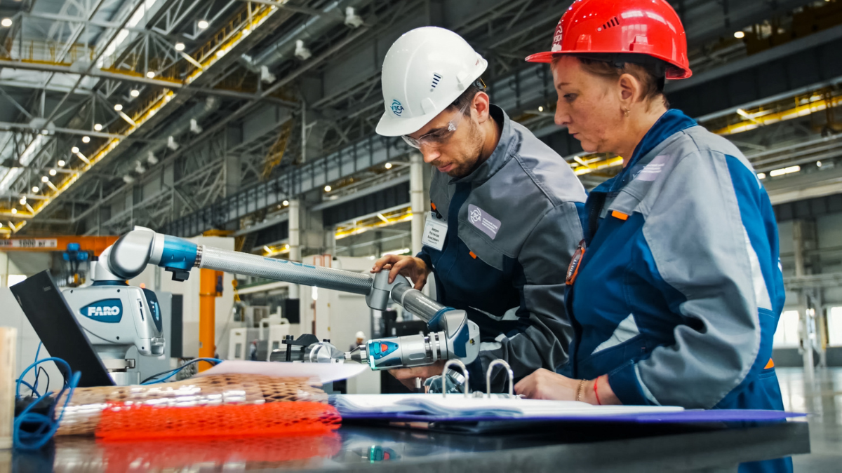 factory workers involved in a GD&T training program